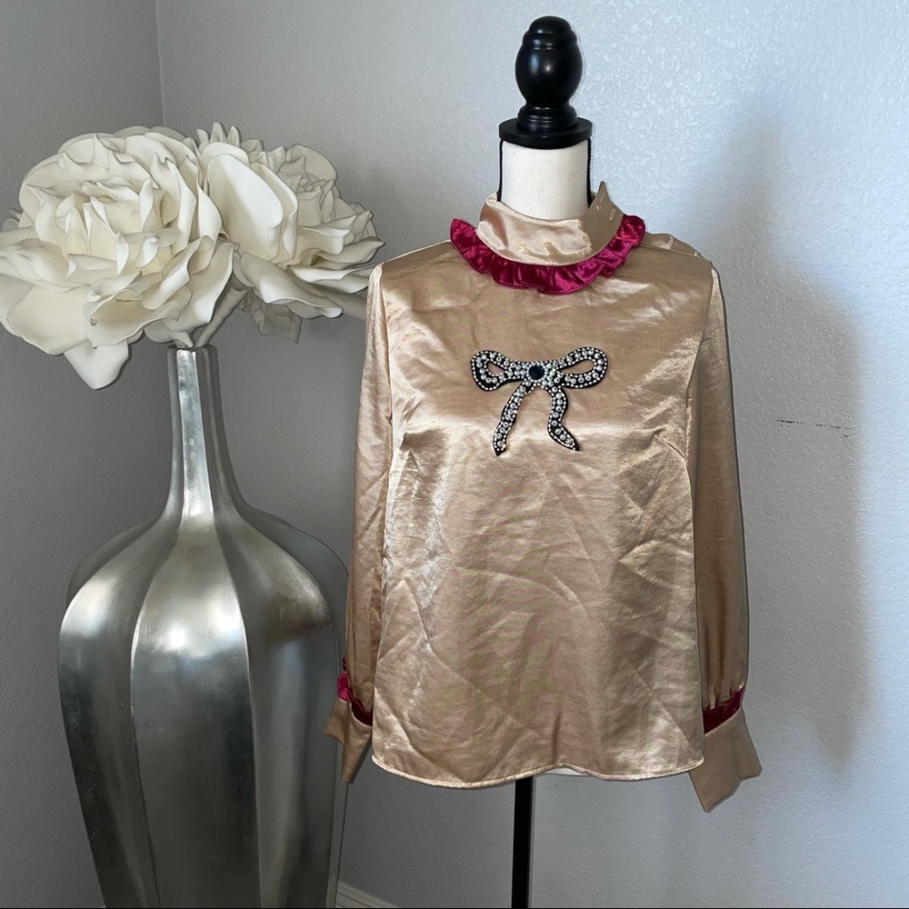 Bow Satin/Silk Blouse